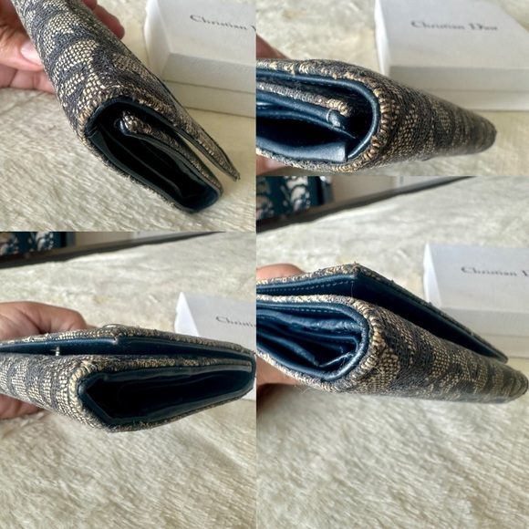 Christian Dior Blue Canvas Trifold Wallet - Picture 4 of 15
